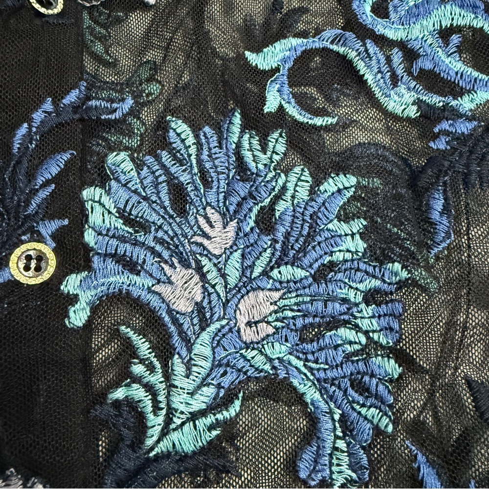 Floral Black and Blue Shirt - Picture 4 of 4